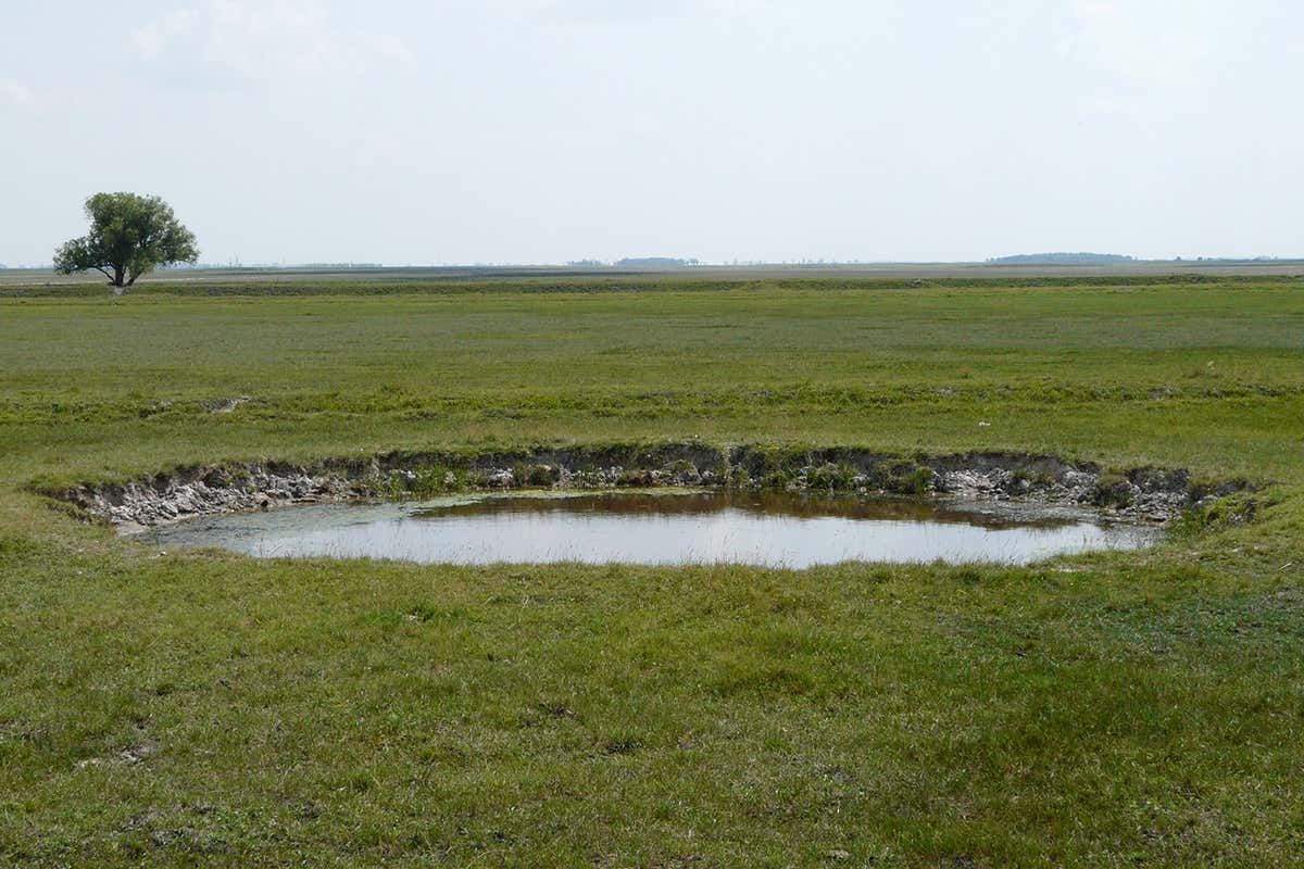 Bomb crater pond