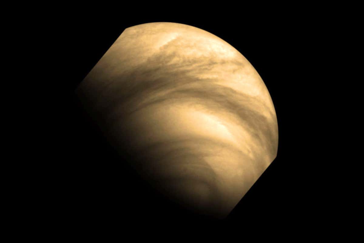 Venus with stripy features in atmosphere