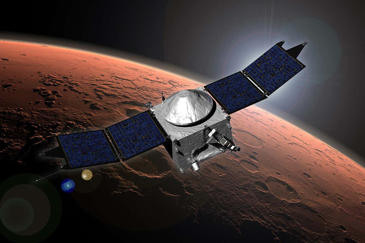 MAVEN spacecraft orbiting Mars