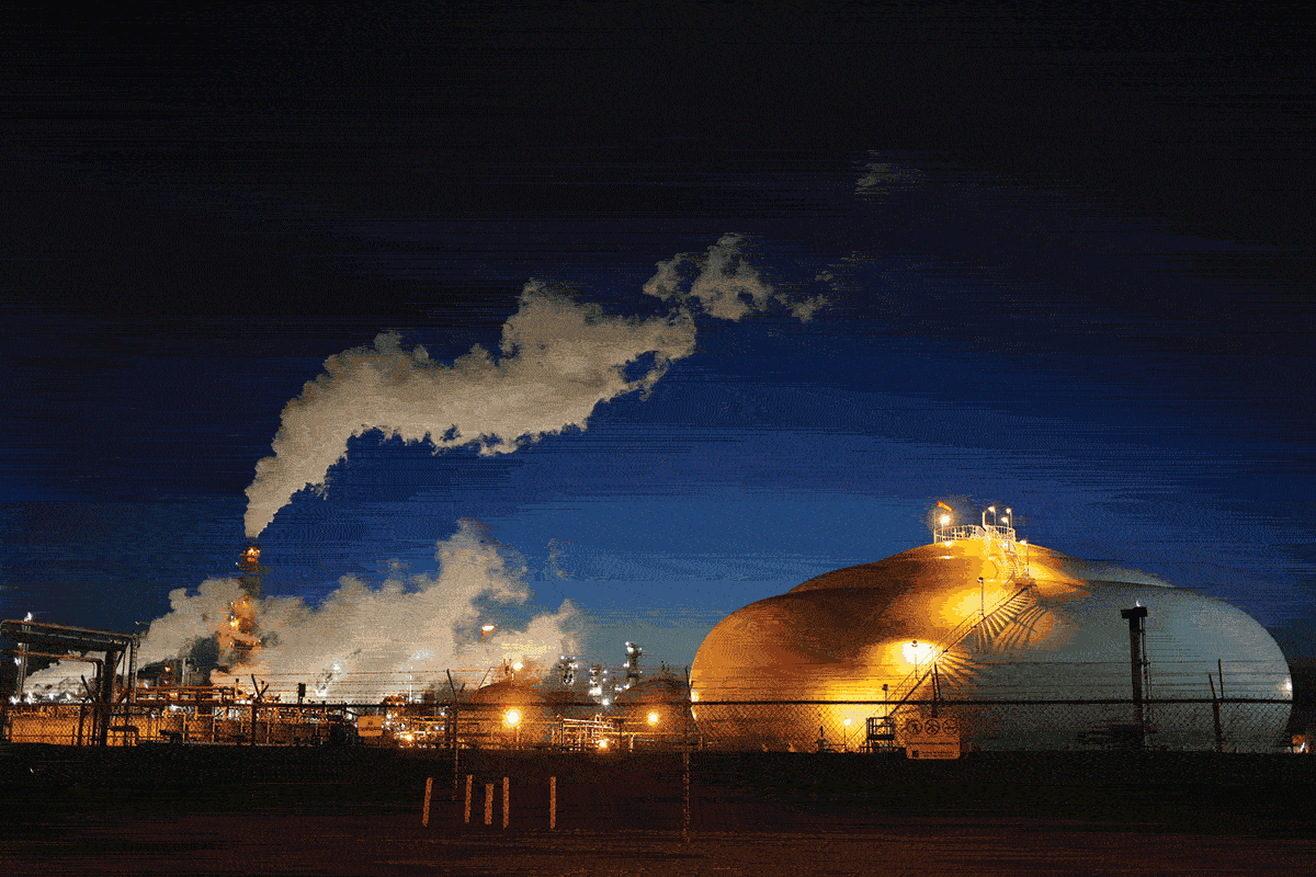 Smoke coming out of an industrial site