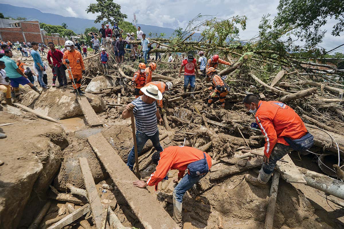 Rescue teams search for survivors