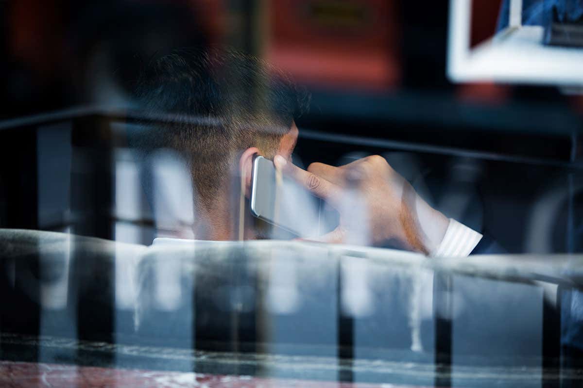 A man using a mobile phone