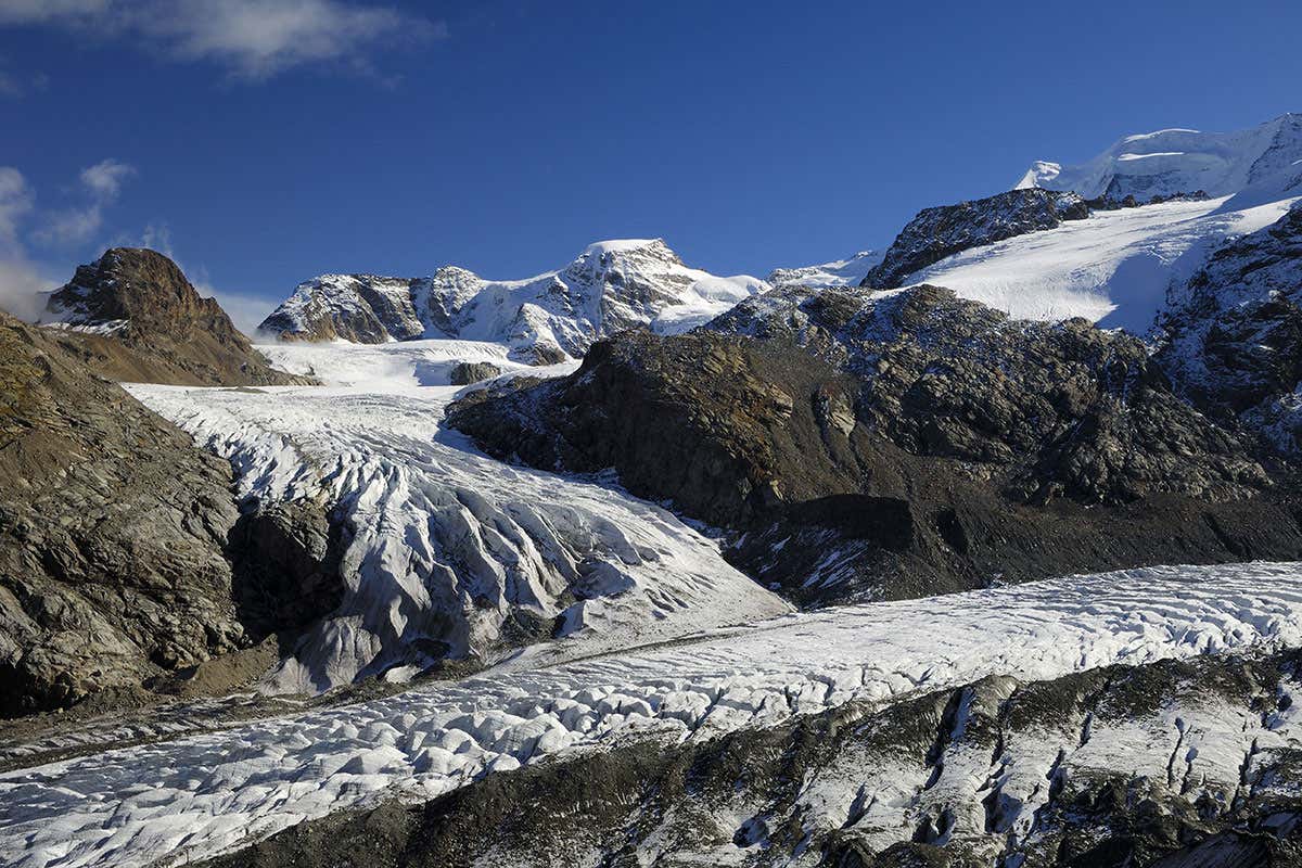 Morteratsch and Pers Glacier in the Alps