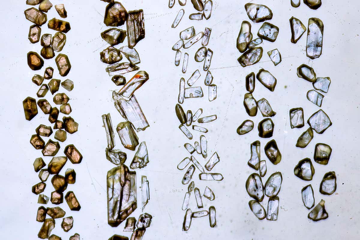 Zircon mineral grains