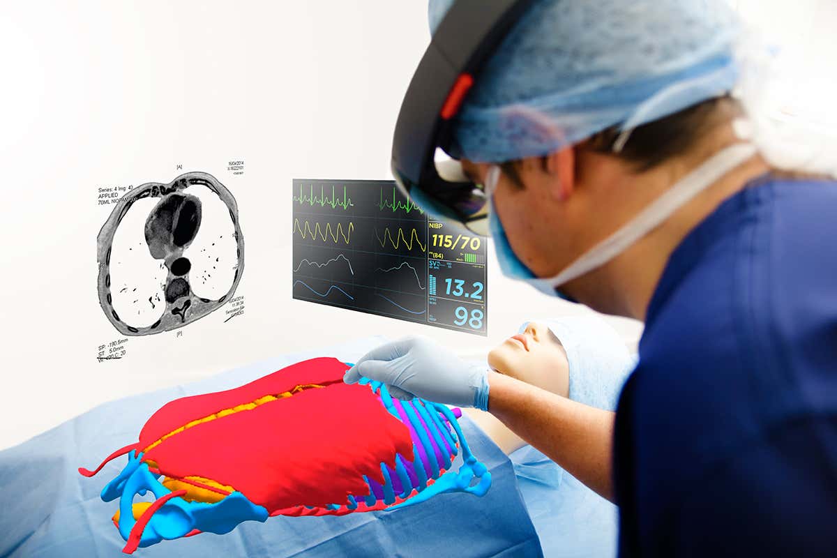 surgeon practising with the new system