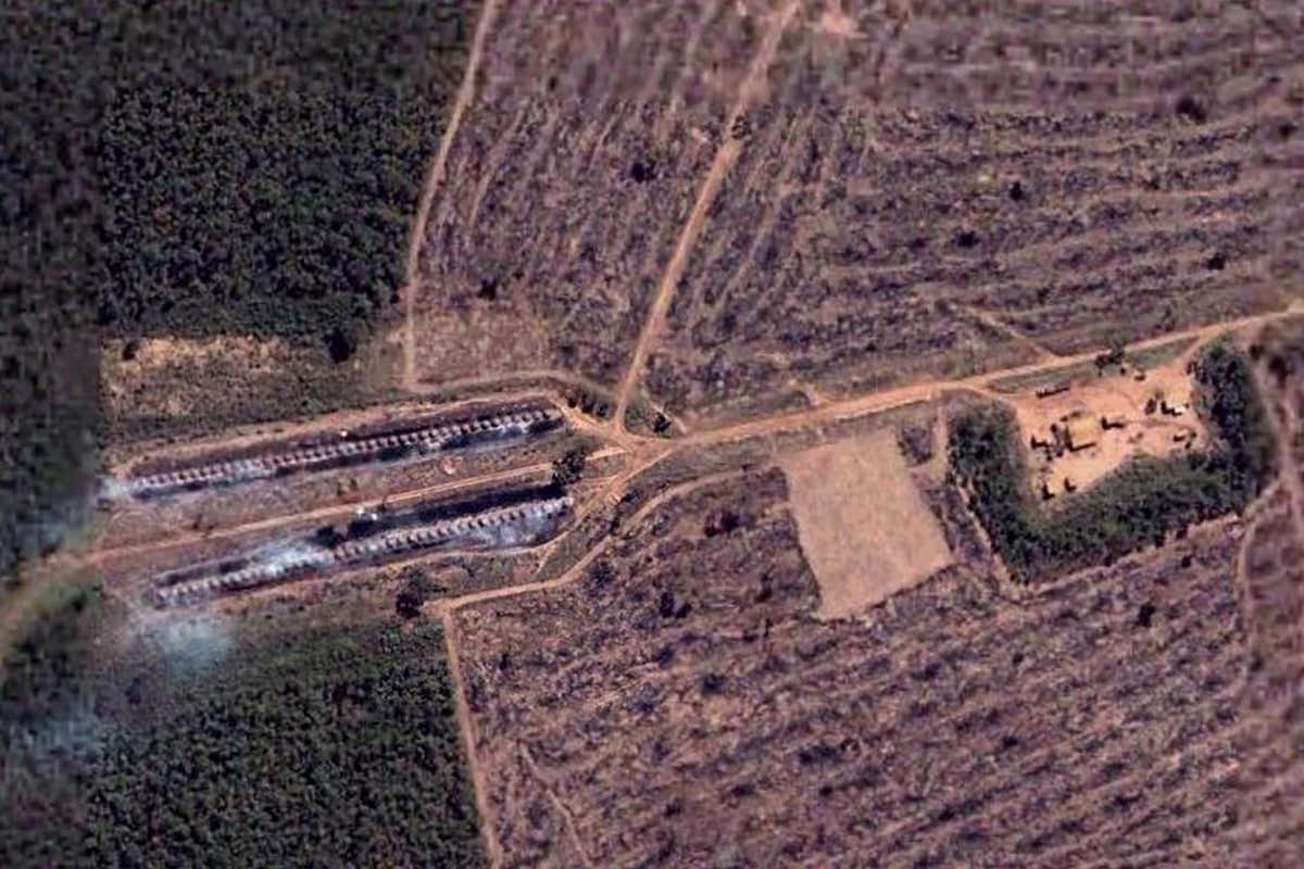 Charcoal camp from space