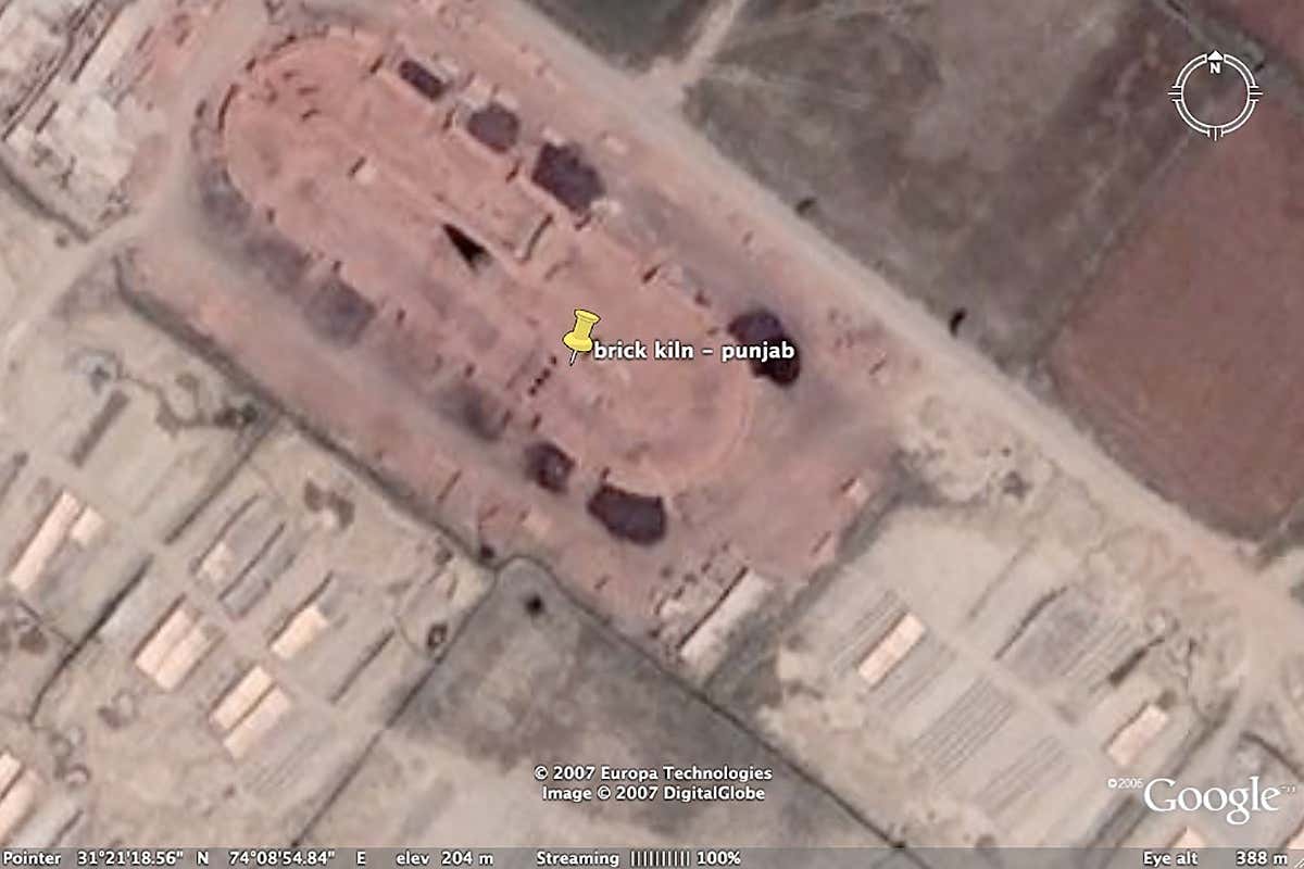 Brick kilns are easy to spot via satellite