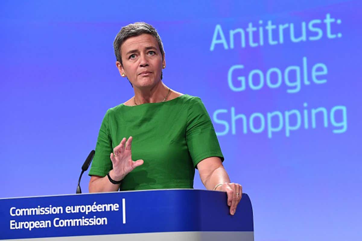 Margrethe Vestager announces the fine for Google
