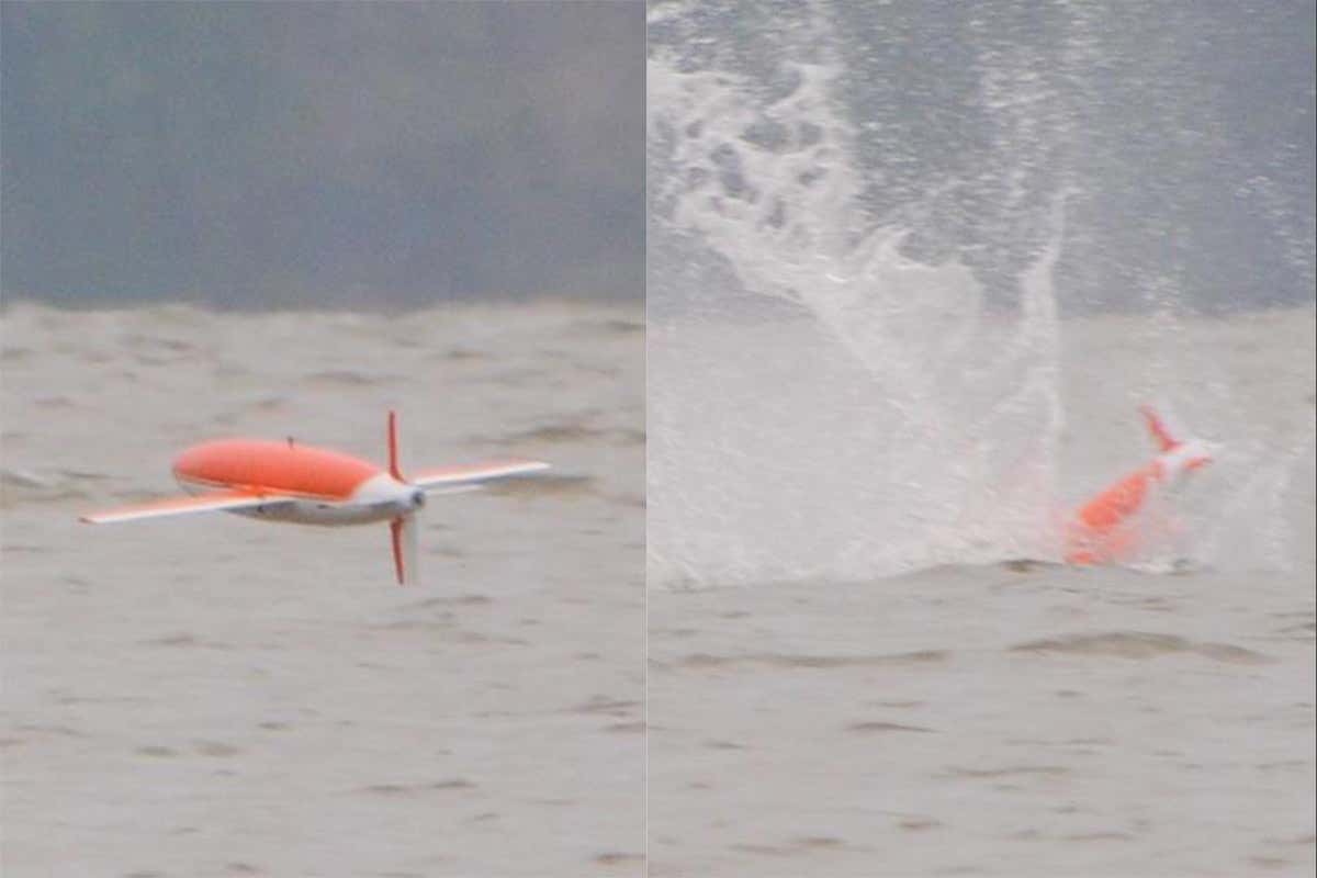 Drone flies and then dives