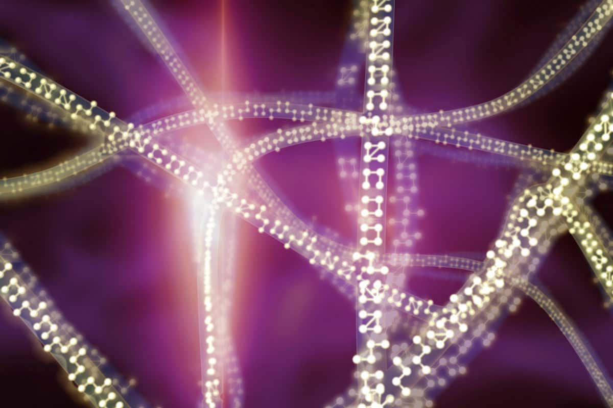 Abstract pattern made from strings of light