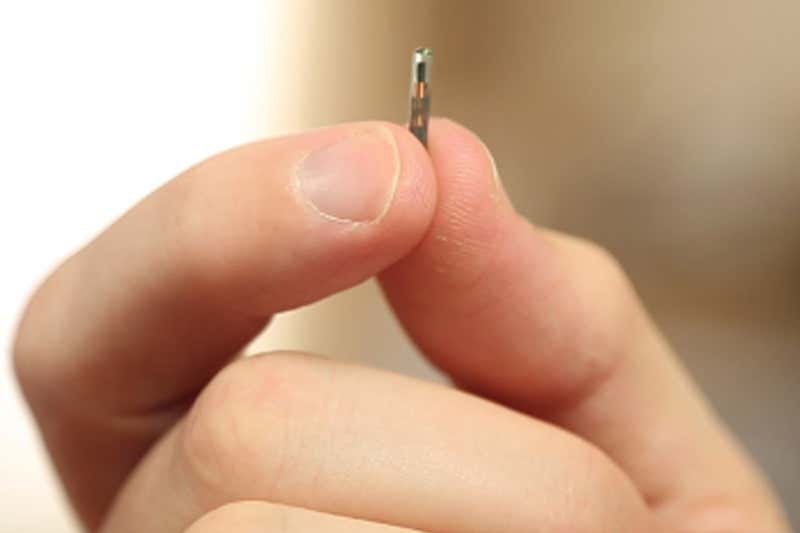 One of the RFID chips to be implanted