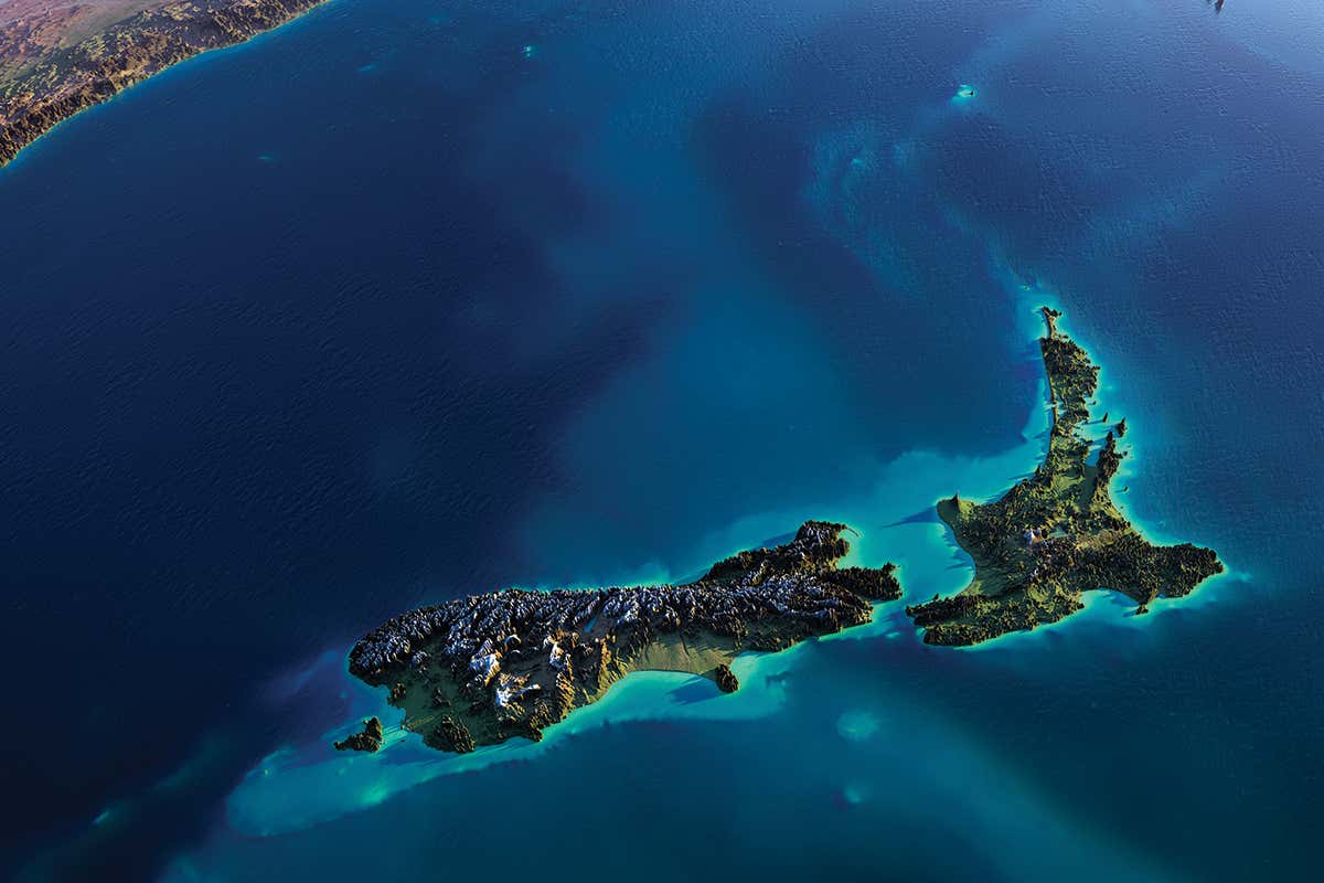 The tip of a submerged continent