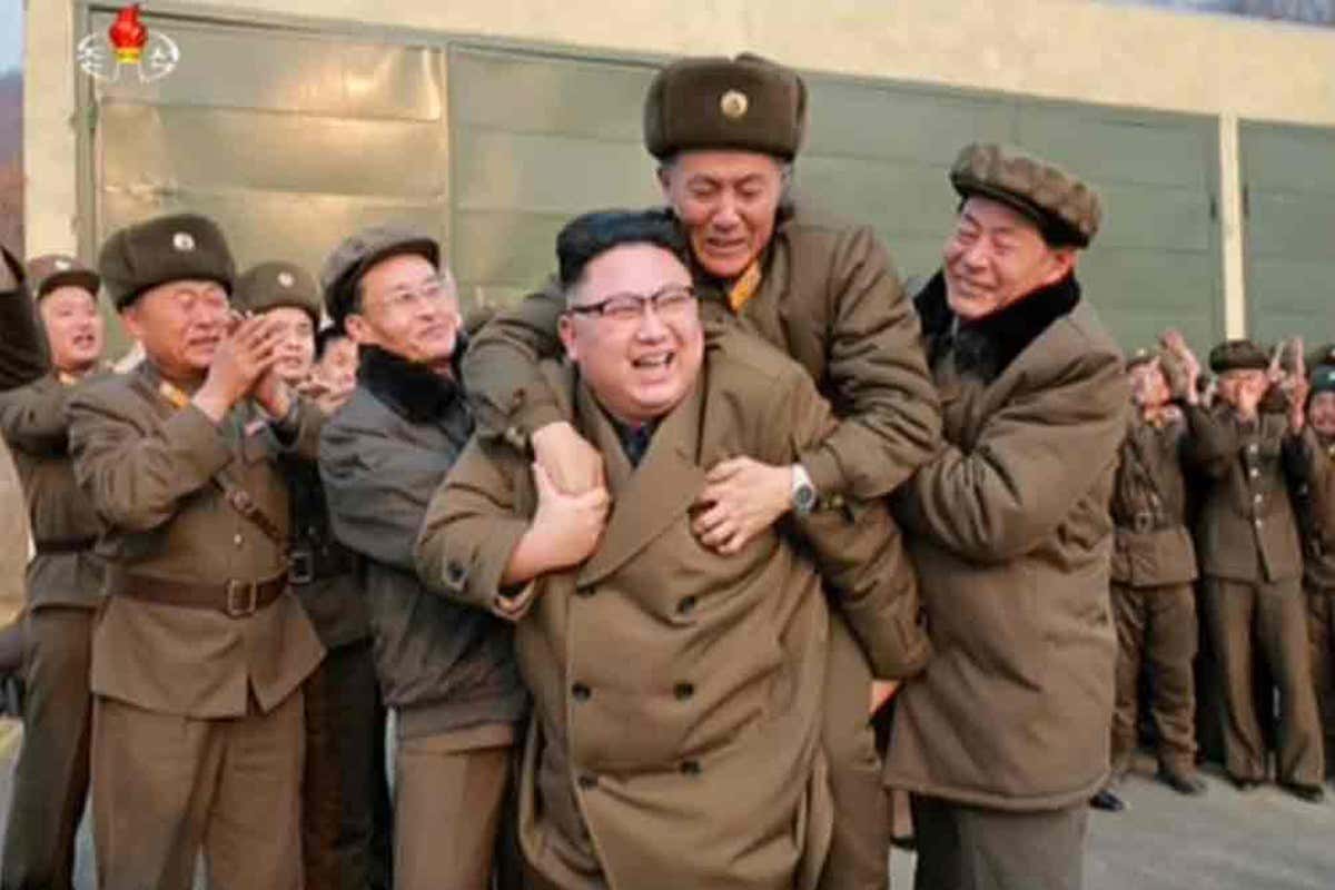 Kim Jong-un giving a piggyback