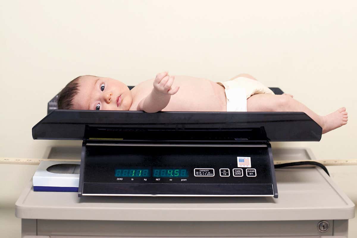 baby on scales