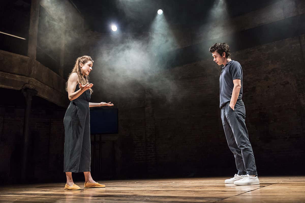 Two actors on a stage