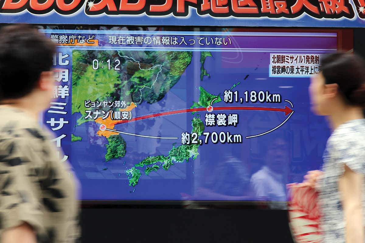 North Korea fires ballistic missile over Japan for first time