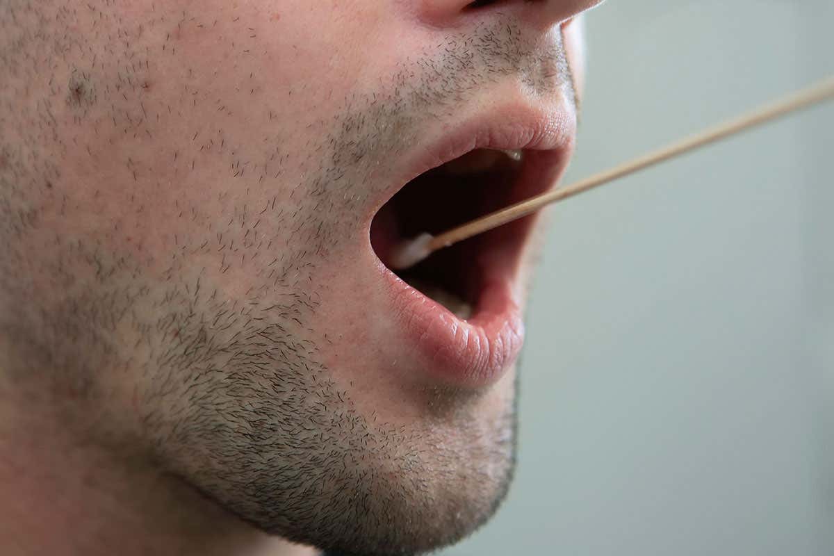 Swabbing a person's mouth