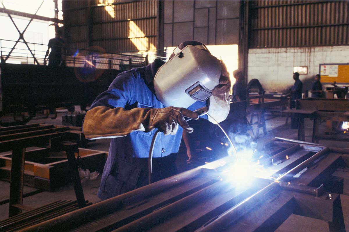 Welding in a factory