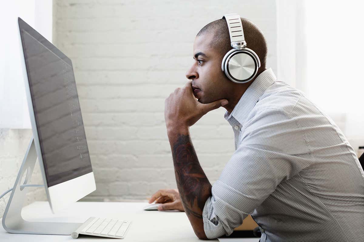A man listening to music