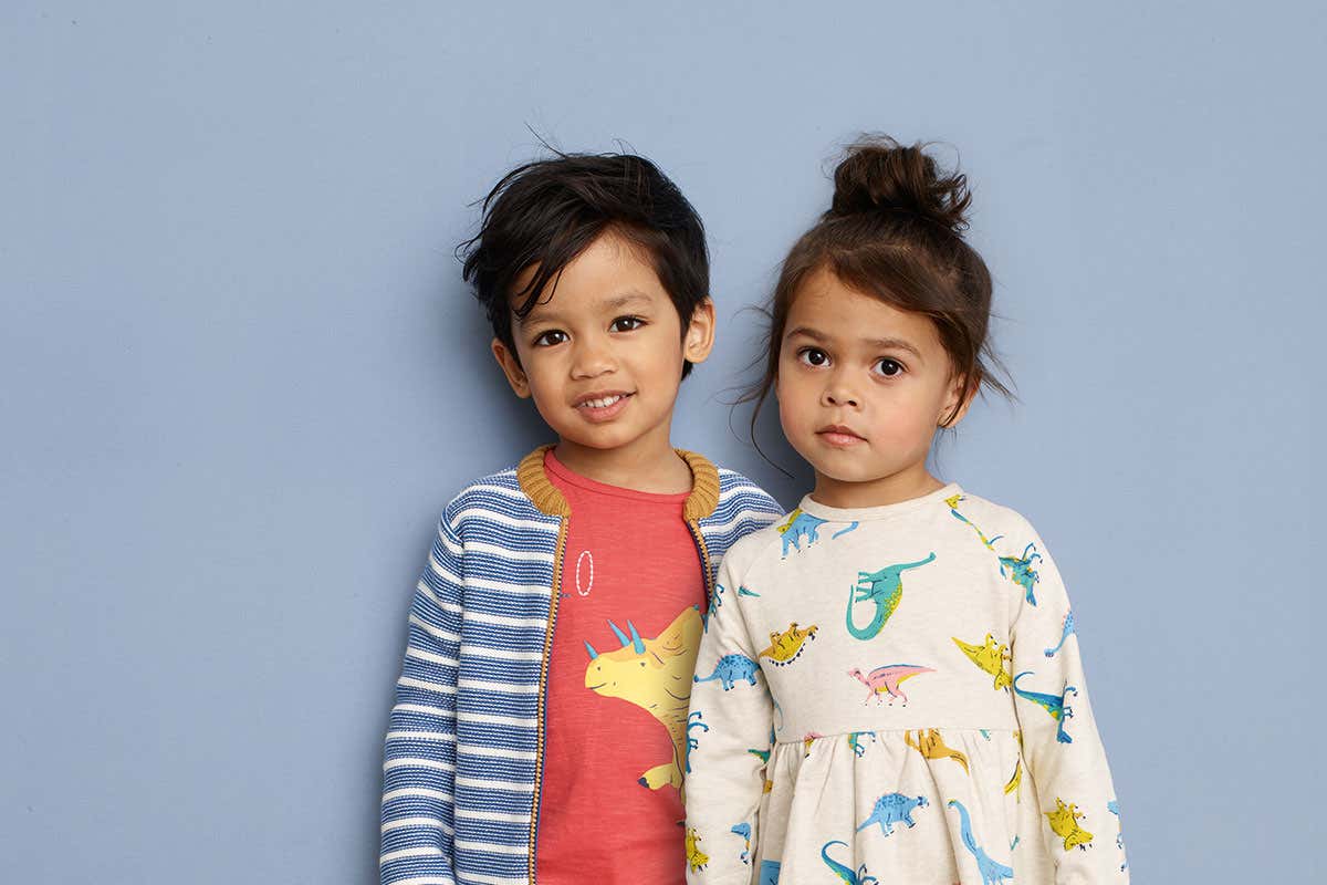 children in John Lewis's new clothes