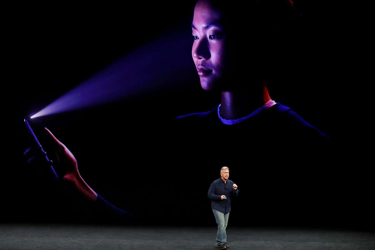 Phil Schiller of Apple introduces the iPhone X at a launch event in Cupertino, California