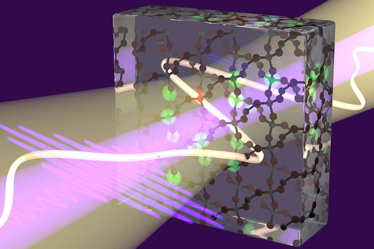 Artwork of X-rays passing through solid