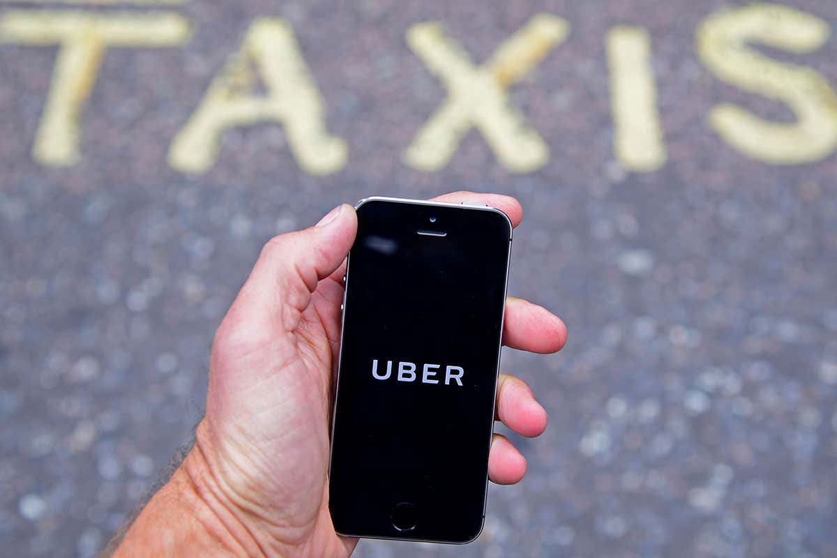 Using uber on a smartphone