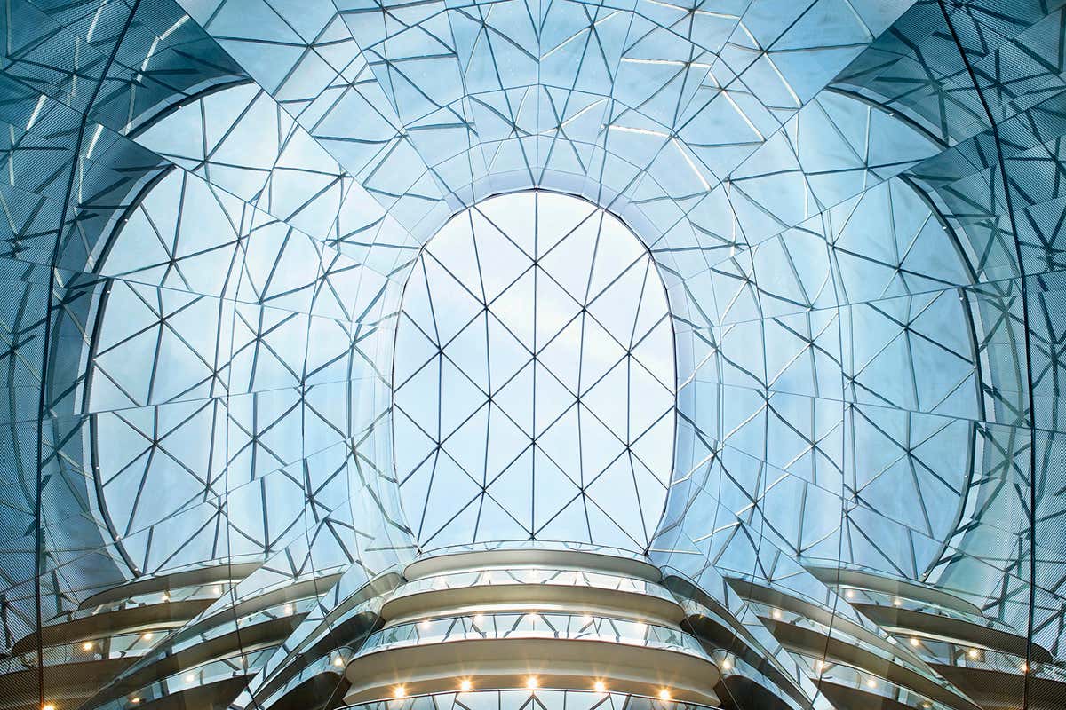 Upward view of atrium