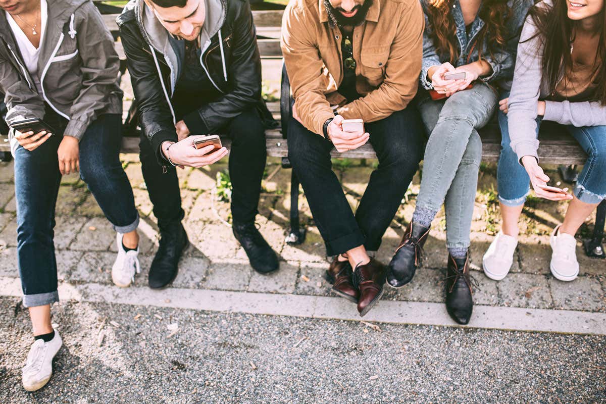 People sitting on park bench