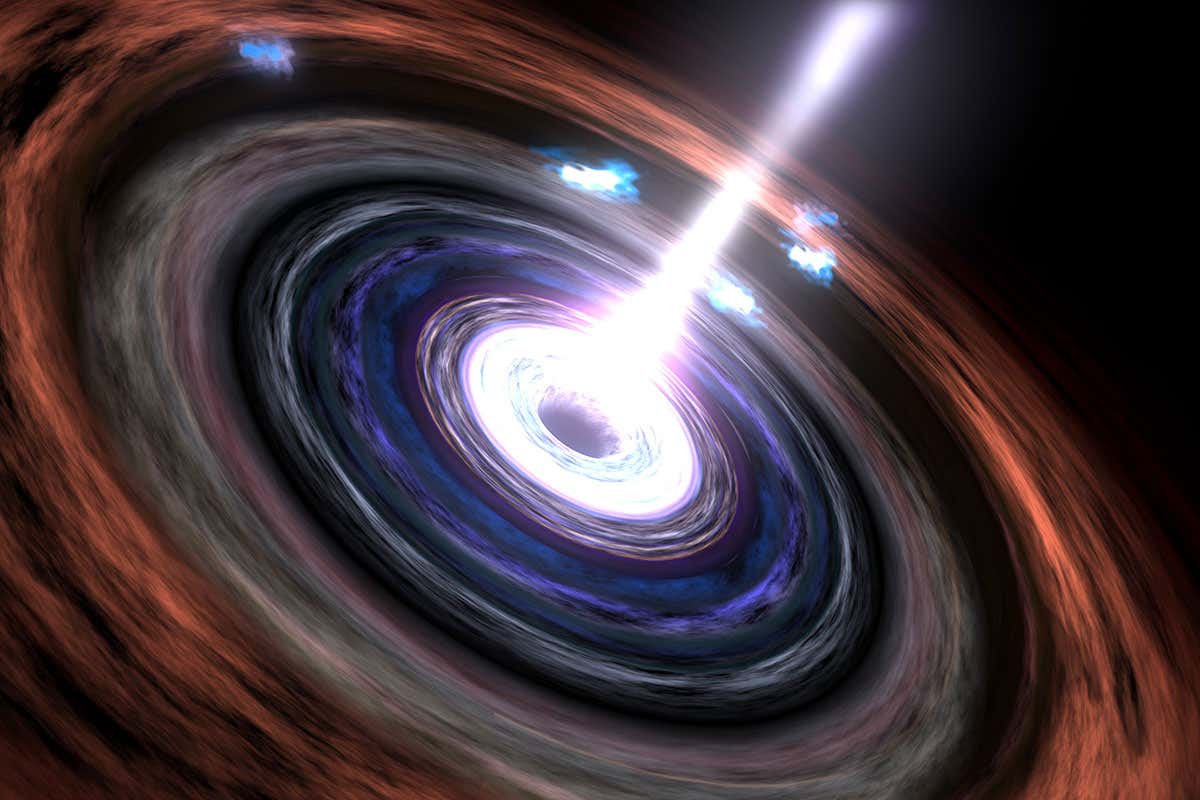 Giant black hole seen flickering on and off after galaxy snack