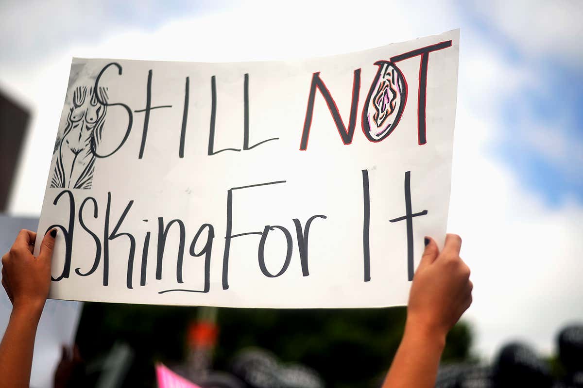 A sign from one of the SlutWalk protest marches, which reads 