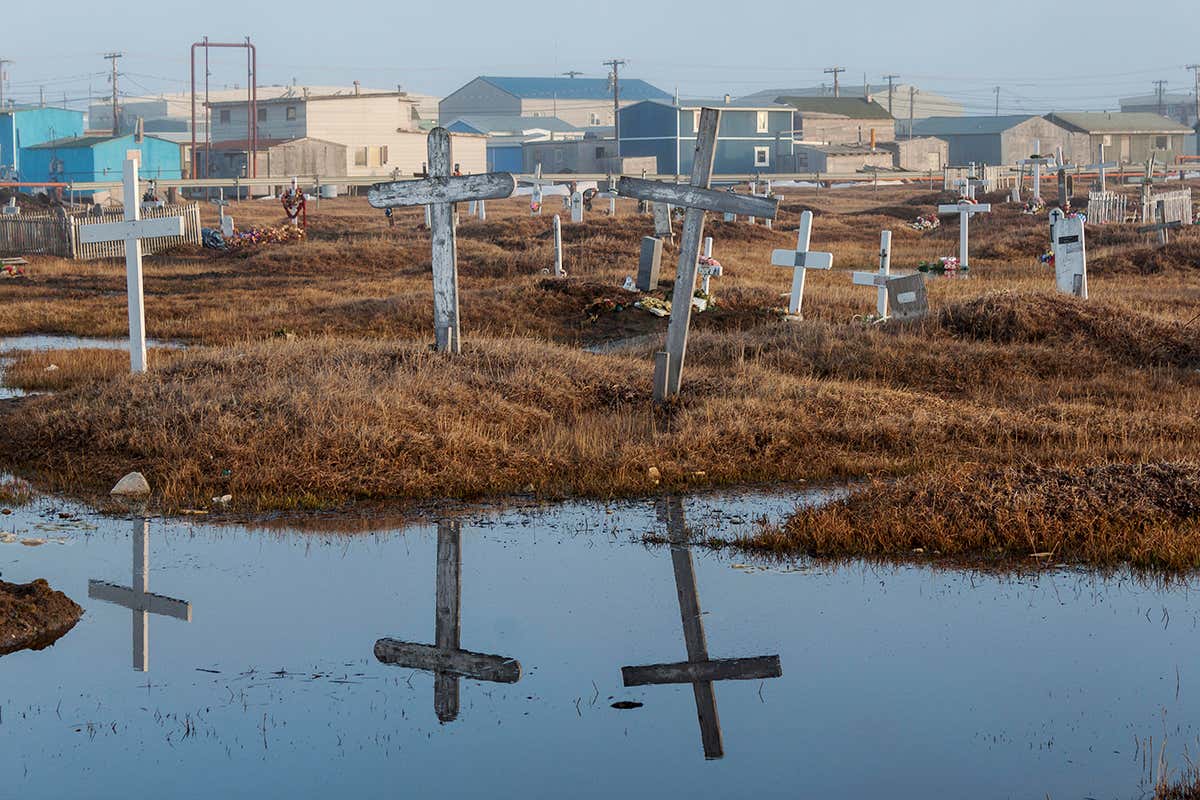 Part-flooded cemetary