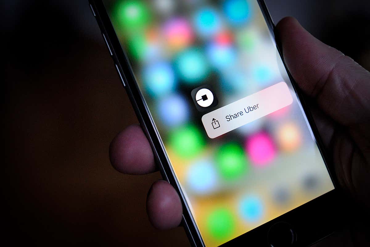 someone using the Uber app