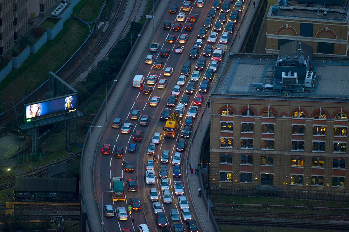 motorway busy with cars