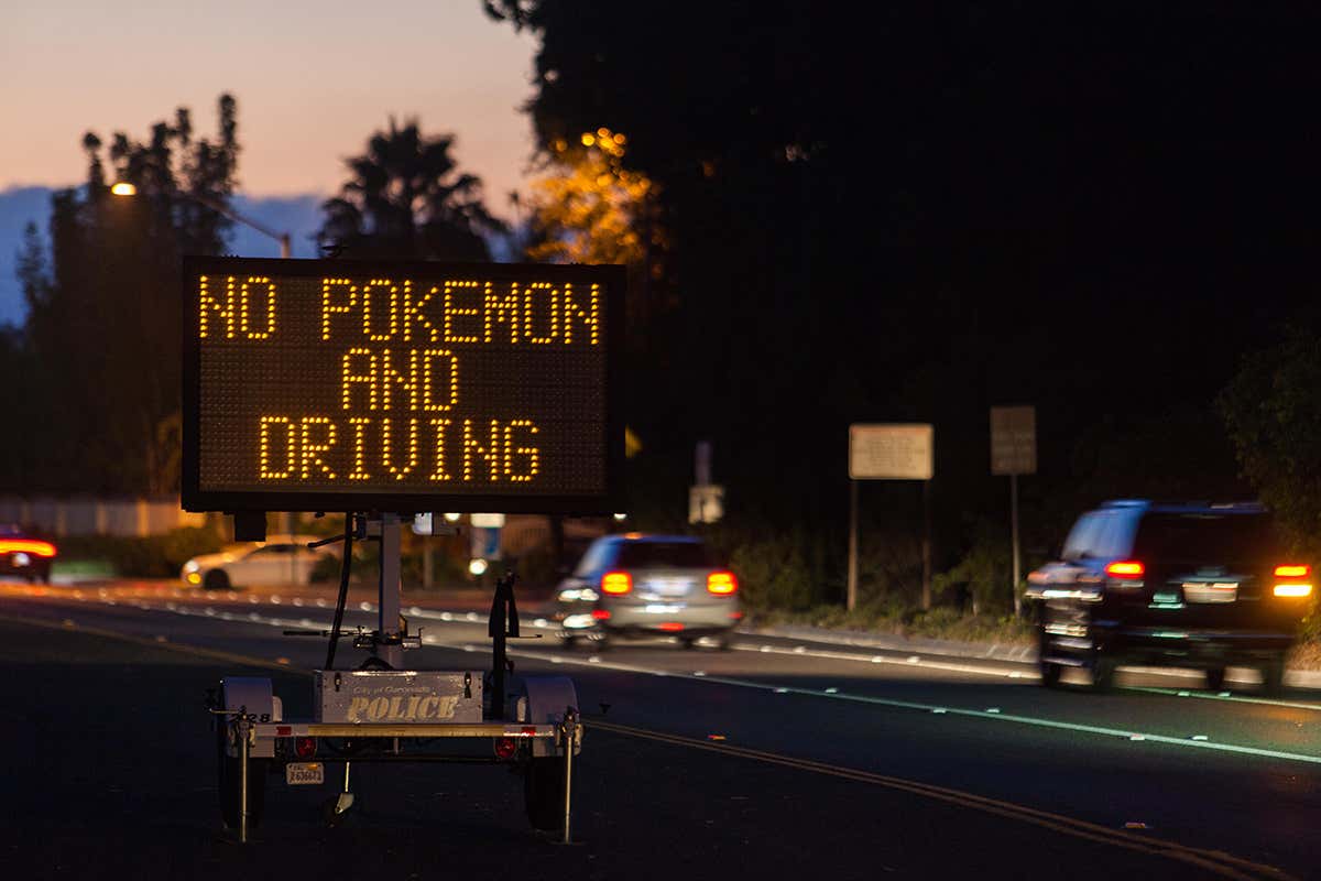 Pokemon road safety sign