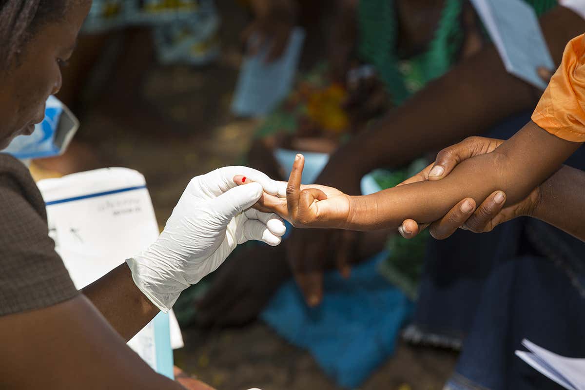 finger-prick test for malaria