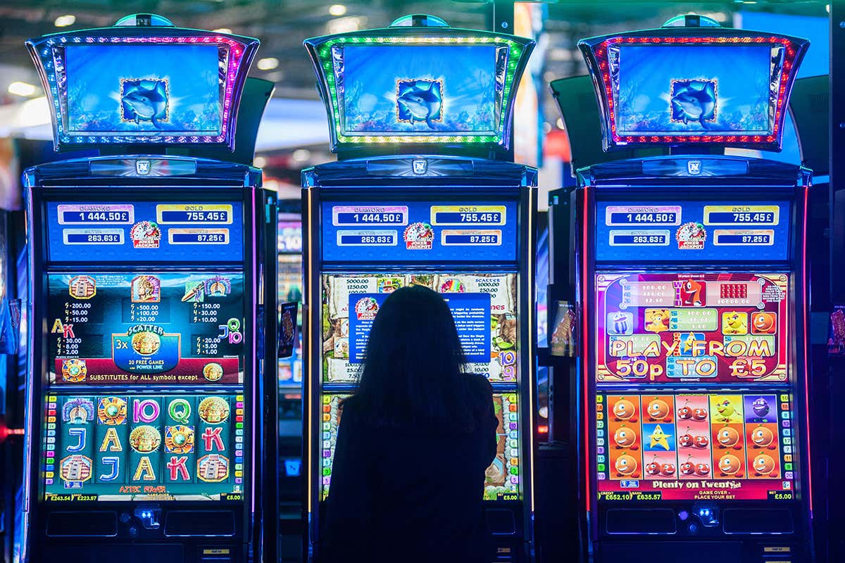 Woman at slot machines