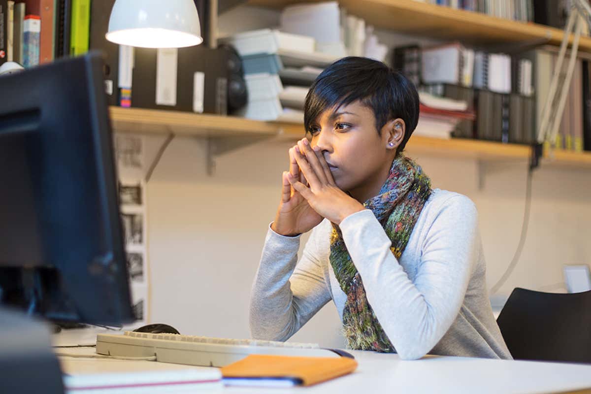 A woman in an office