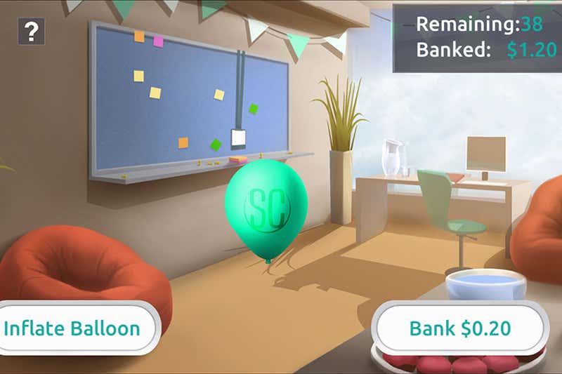 Balloon inflating game