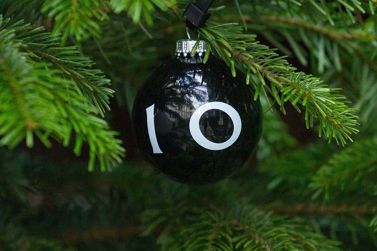 Number 10 on Xmas decoration