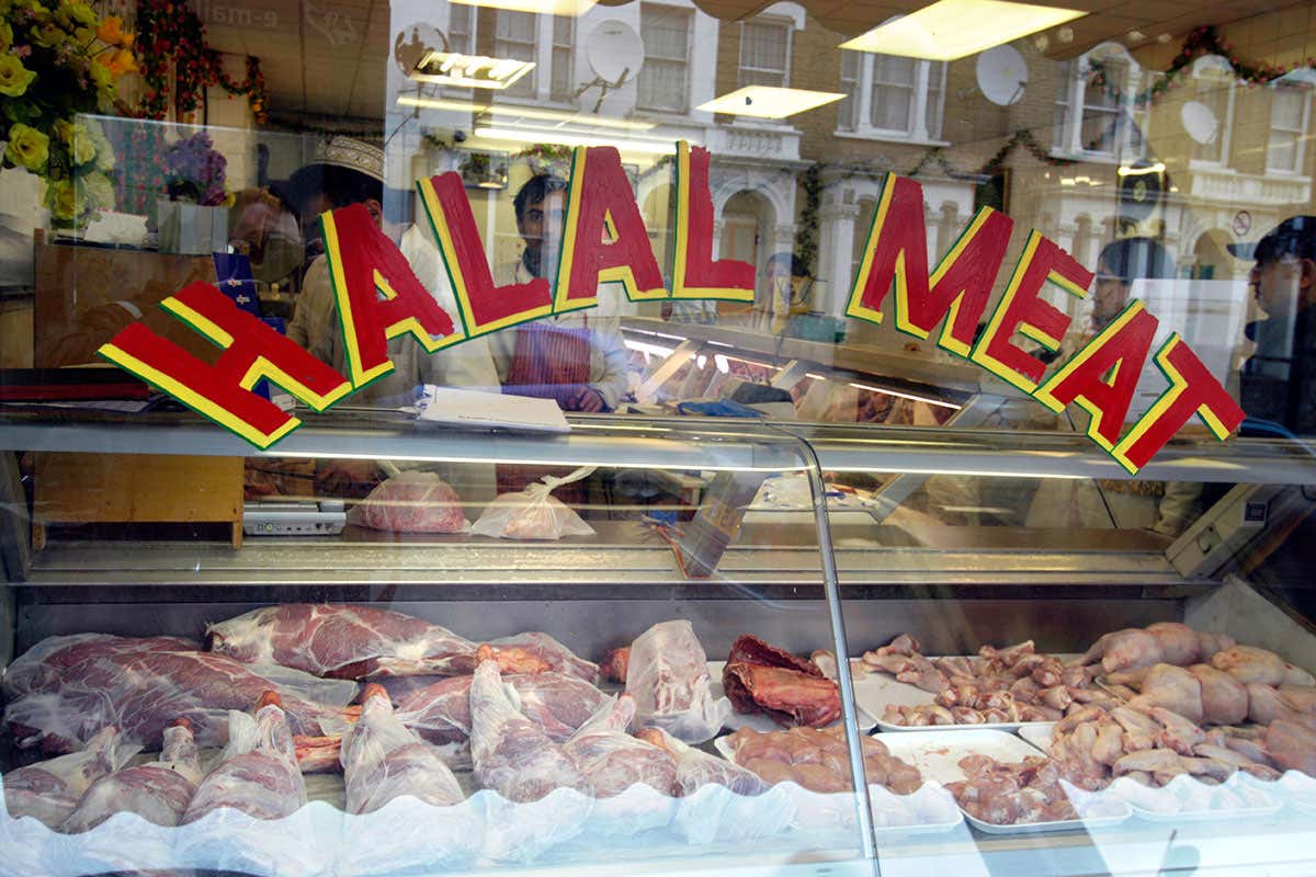 A butcher's selling halal meat