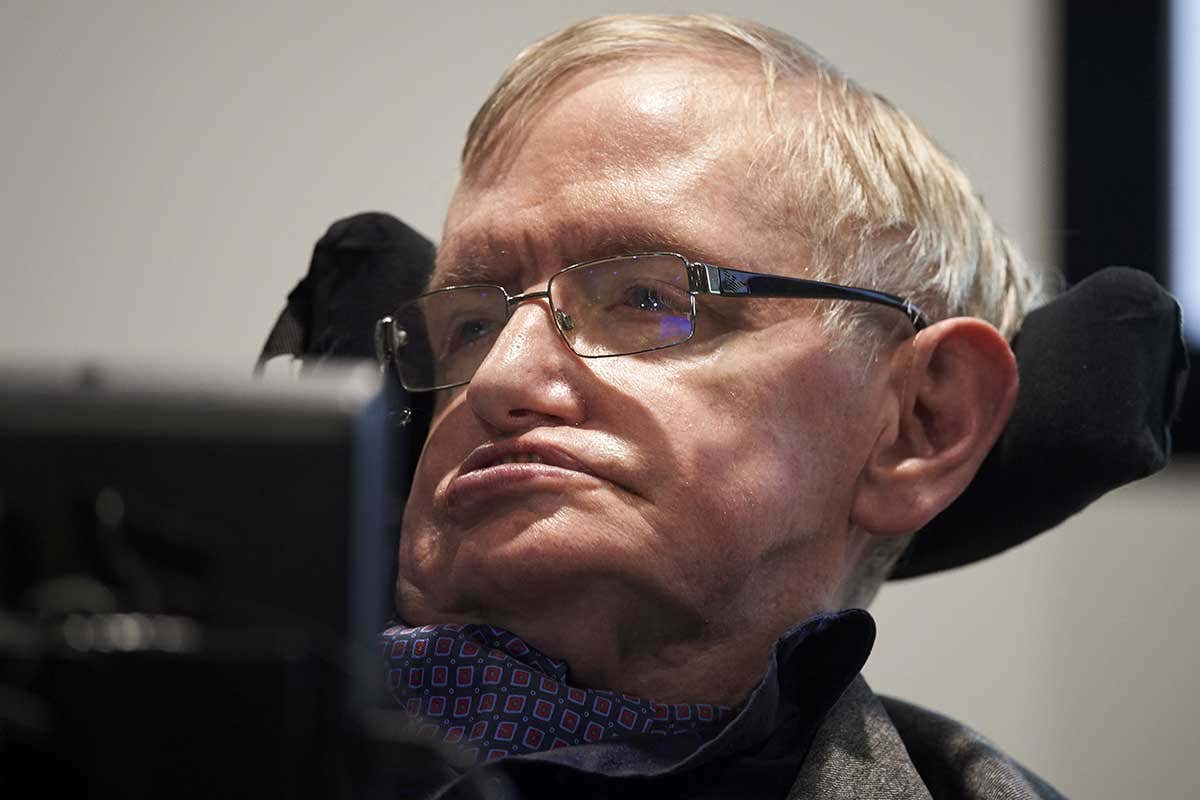 Stephen Hawking at the launch of the Leverhulme Centre for the Future of Intelligence at the University of Cambridge in 2016