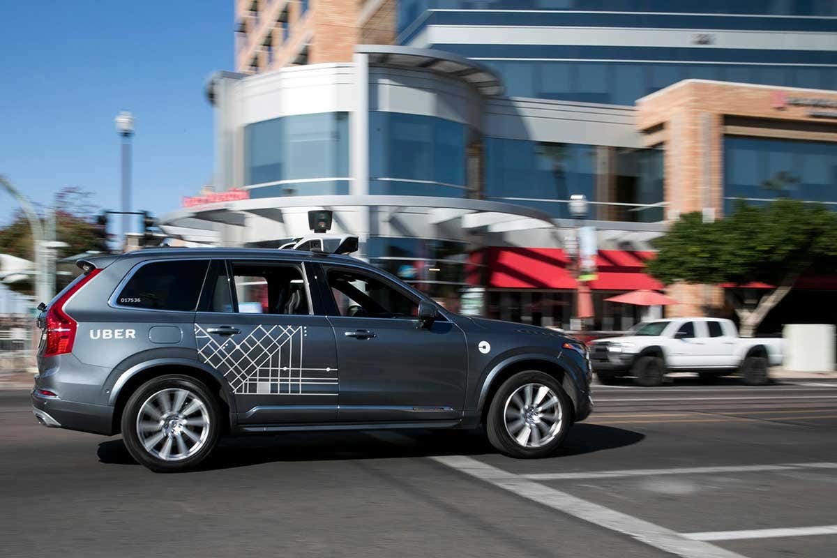 An Uber self-driving car in Tempe, Arizona