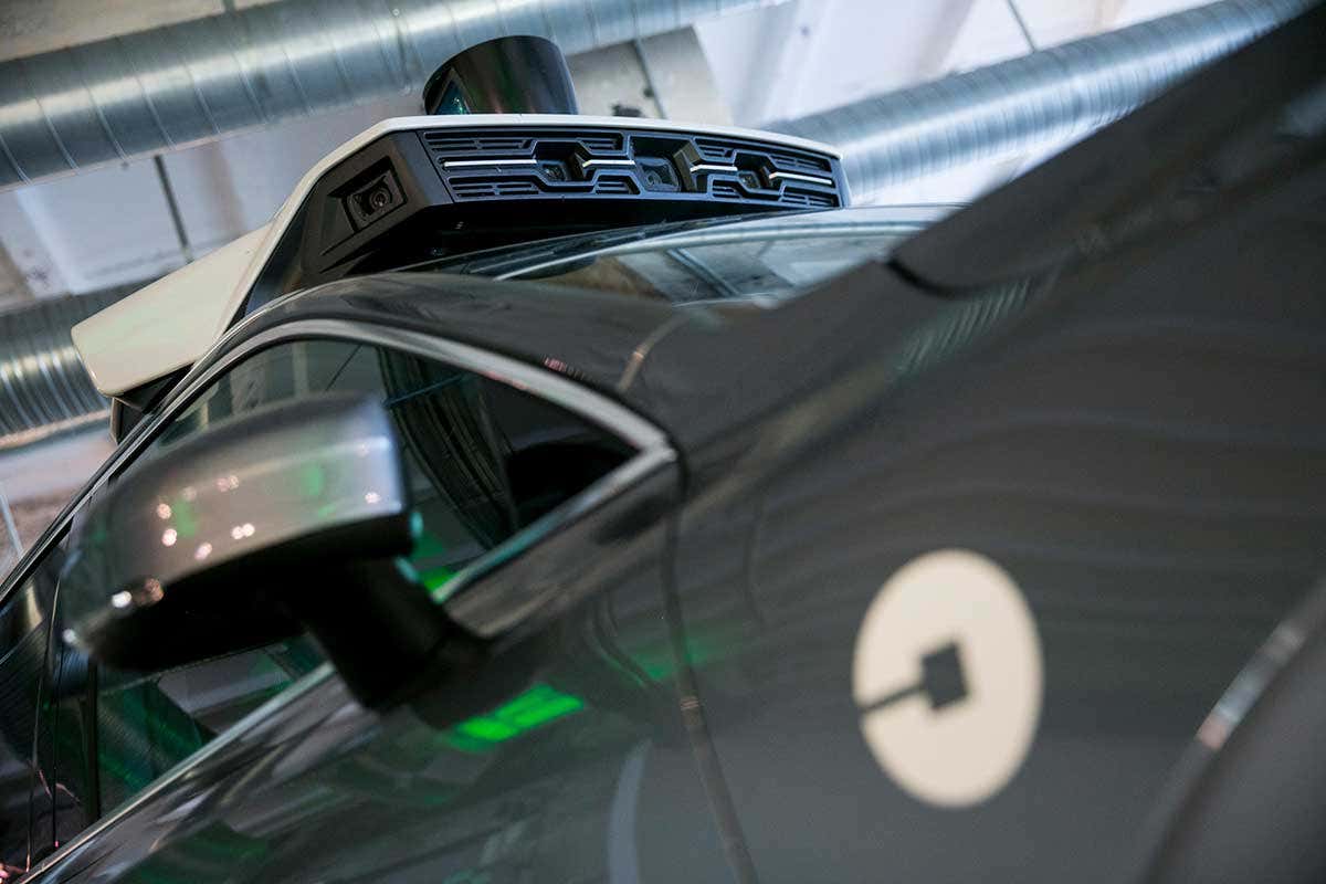 Close-up of one of Uber's cars