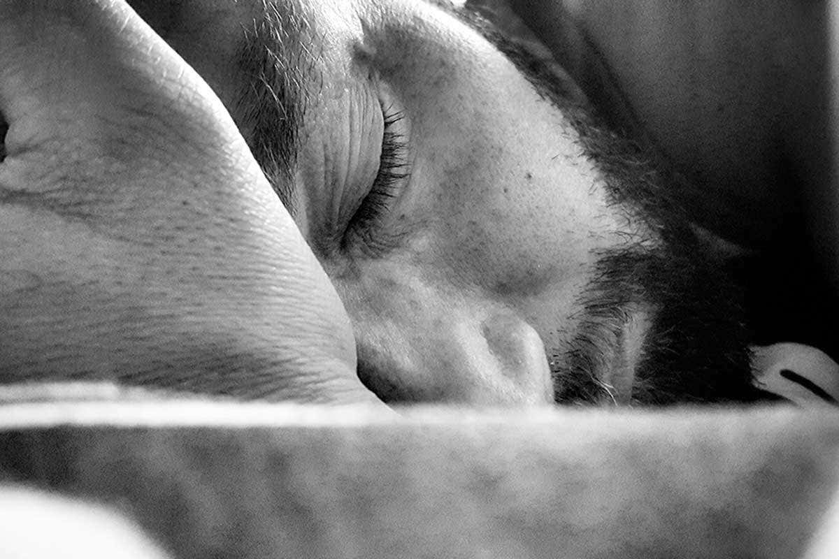 A man sleeping