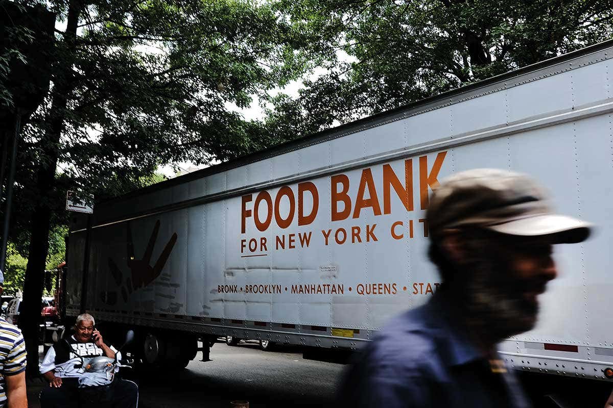 Truck with Food Bank written on