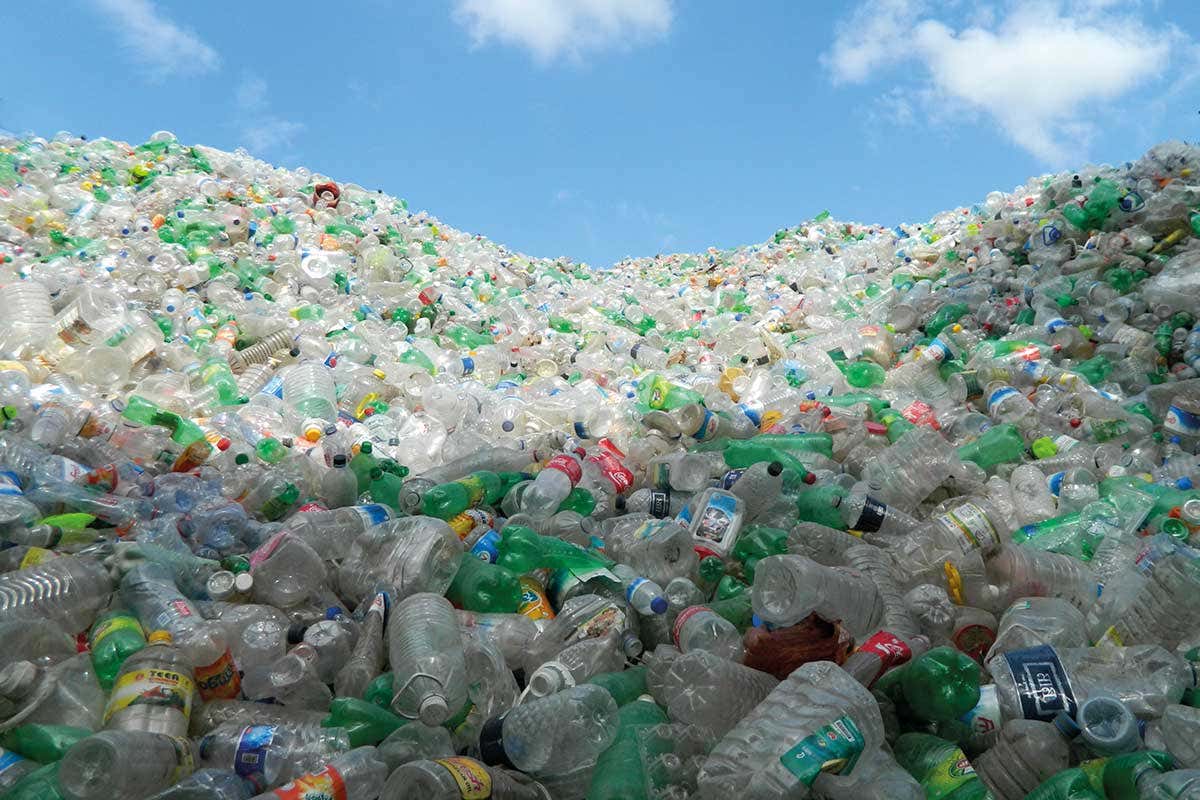 A pile of plastic bottles