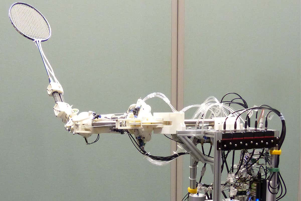 Watch a badminton robot practice its game-winning trick shots