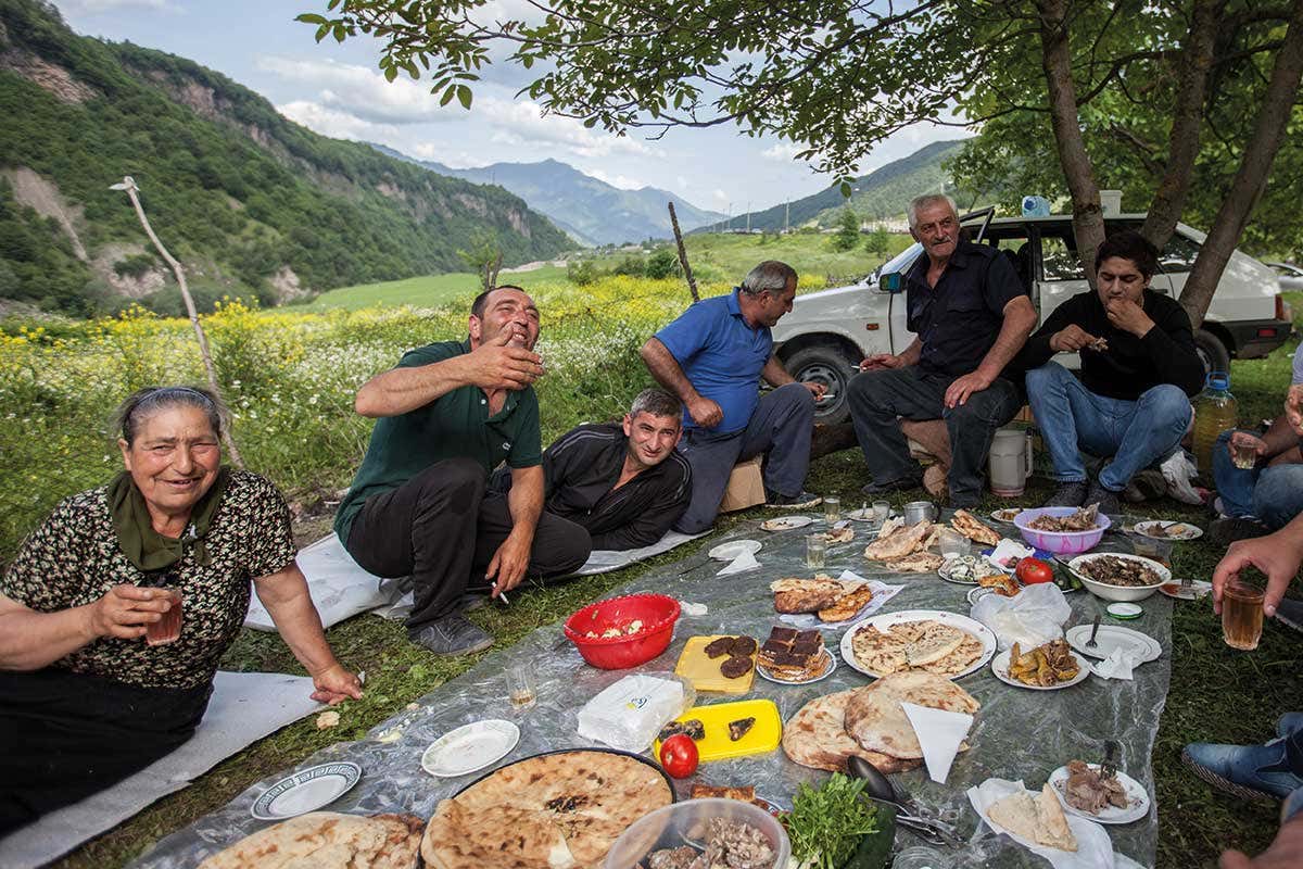 picnic in mountains