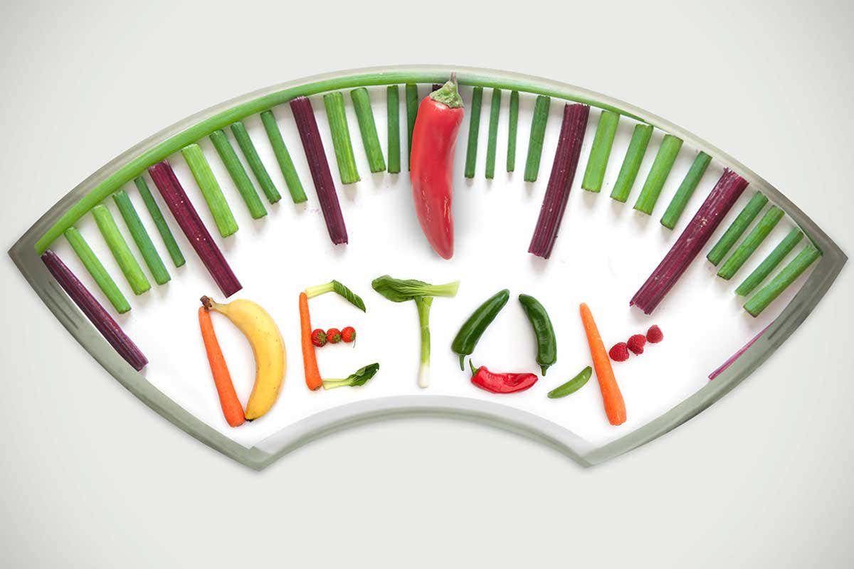 detox speled out in vegetables